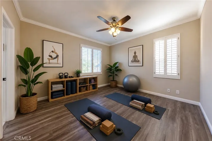 Virtual staged yoga room