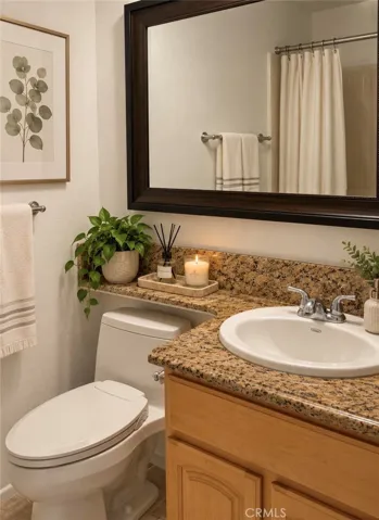 Guest bathroom. A I generated furnishing