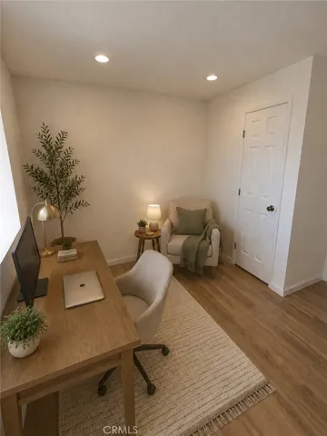 Virtual staged upstairs den