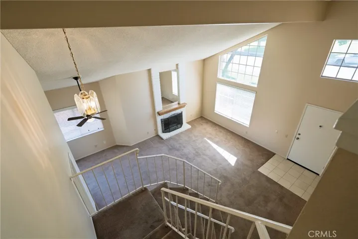 View from upstairs looking down to livingroom