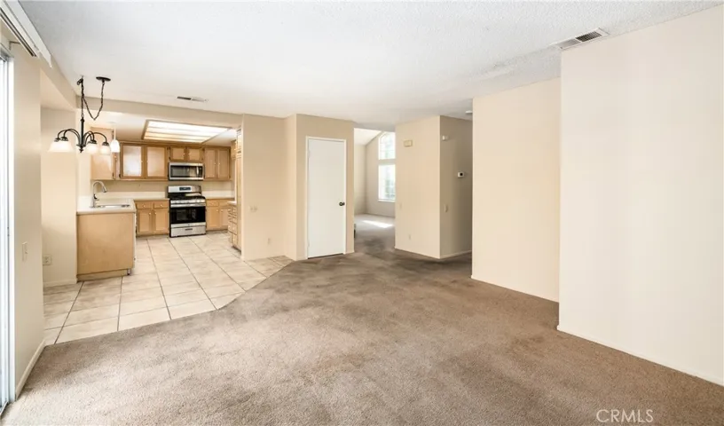 Family room and kitchen