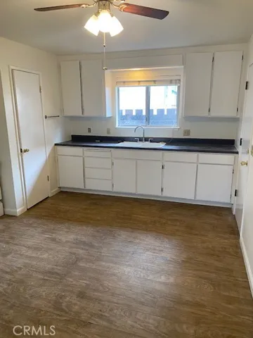 Kitchen has pantry to the left.