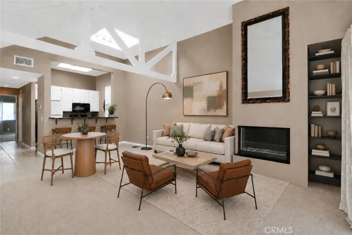 Virtually staged- living room/dining and breakfast bar.