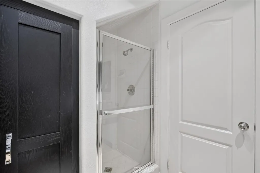 Bathroom on first level with a shower