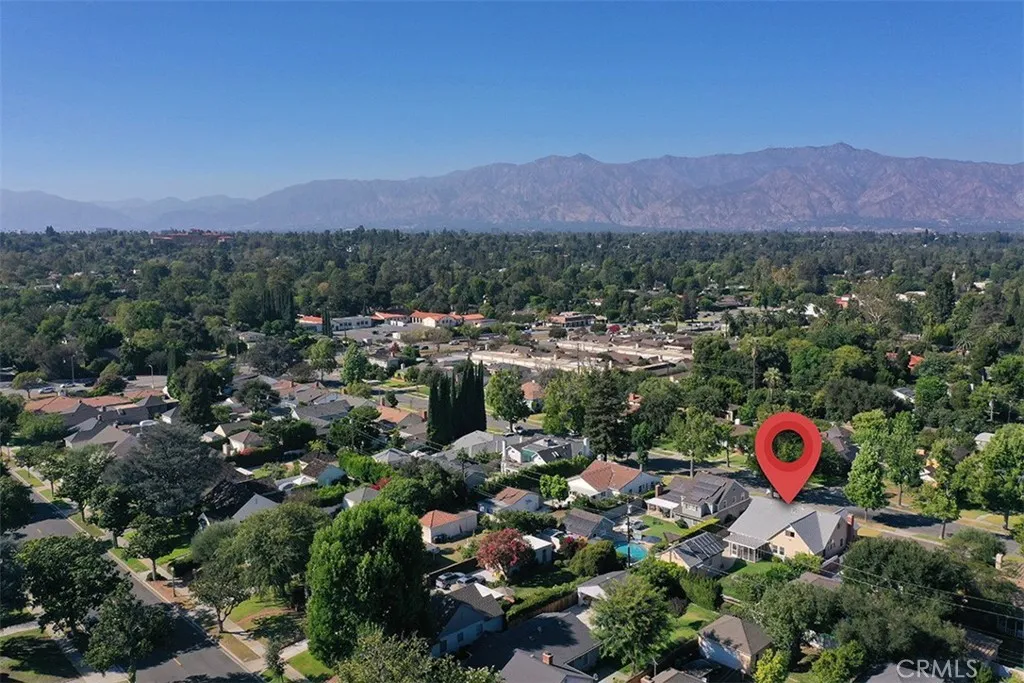 Aerial View with Mountains in the Background