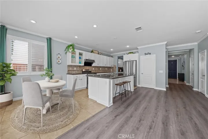 Dining area virtually staged