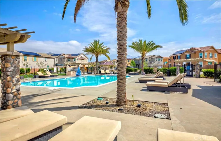 The luxury community features a resort-style pool and spa