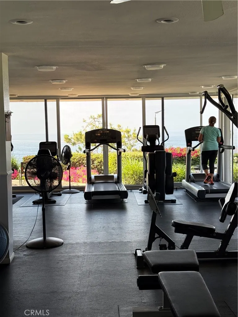 gym over looks the ocean
