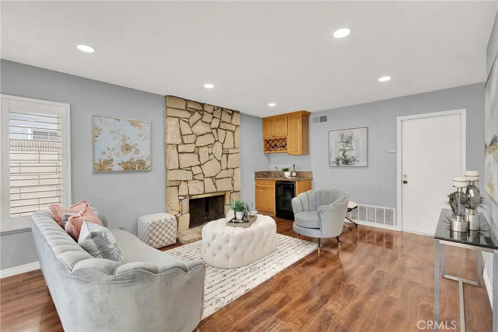 Wine refrigerator in Family Room