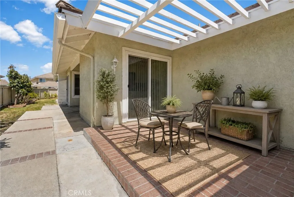 Virtually staged-patio outside kitchen