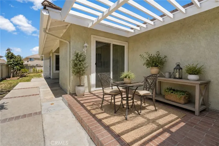 Virtually staged-patio outside kitchen