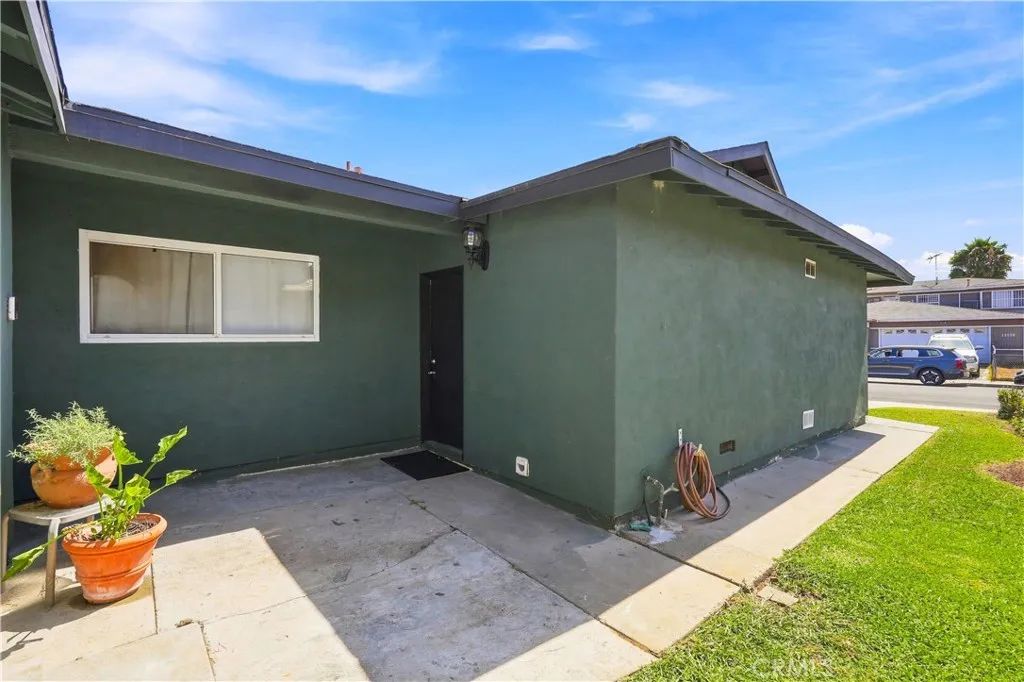 Garage exit door to front door of home