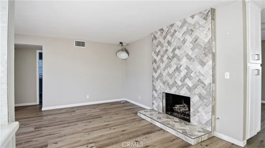 Living room with refaced fireplace Living room with refaced fireplace