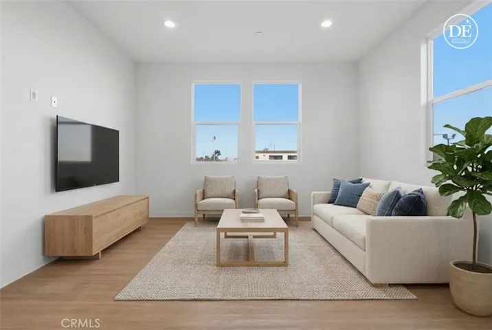 Virtually staged living room
