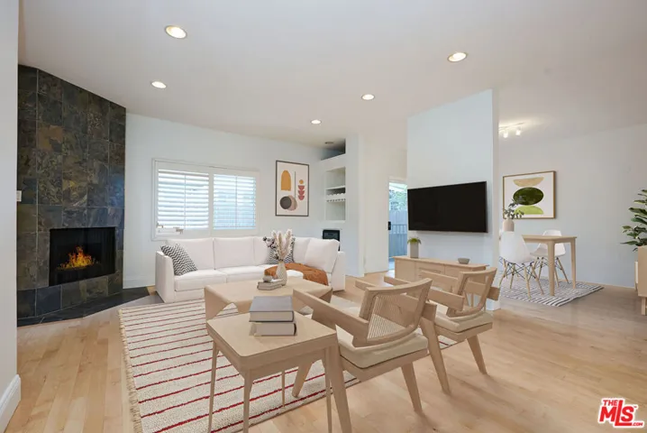Virtually staged living room w