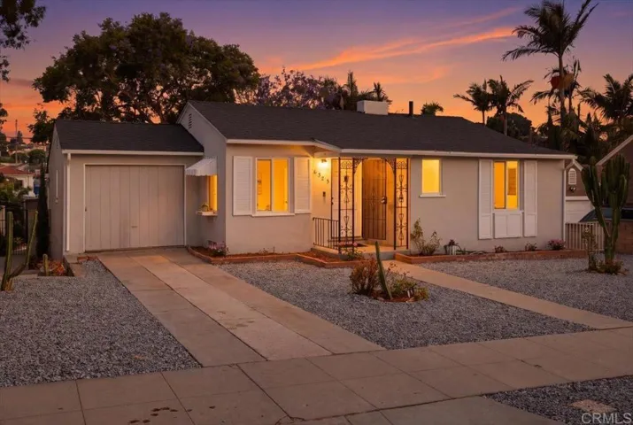 Sunset Image of House from the Street