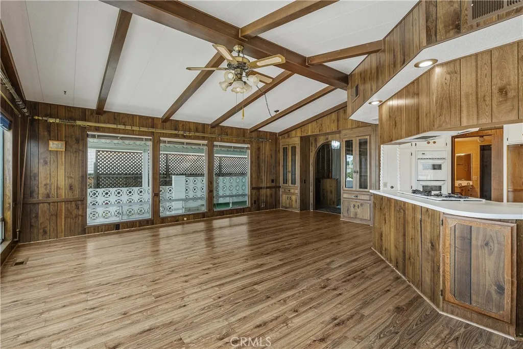 Eating area with large windows