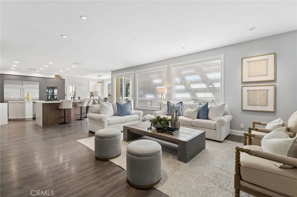 Access the grand backyard through the family room glass doors