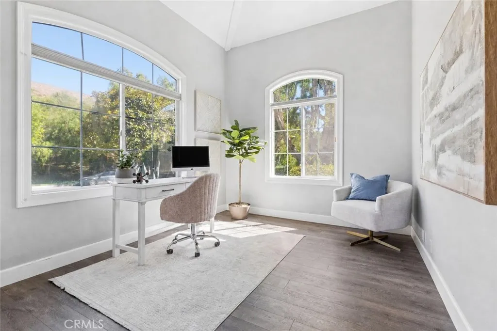 Convenient main floor office/den with glass doors
