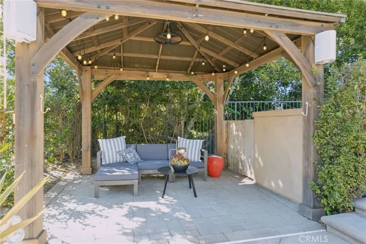 Covered pergola up by the spa