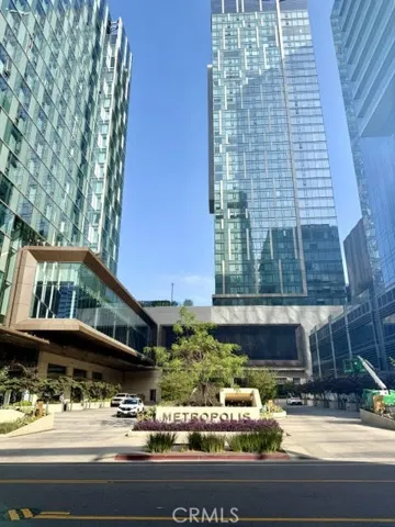 The view from the front of the building entrance
