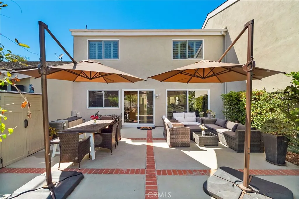 Direct wide view of back patio towards home. Direct wide view of back patio towards home.