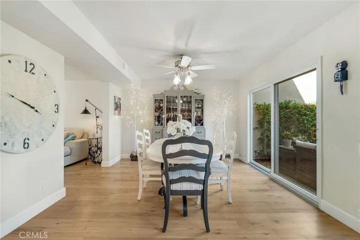 View from kitchen into dining room.