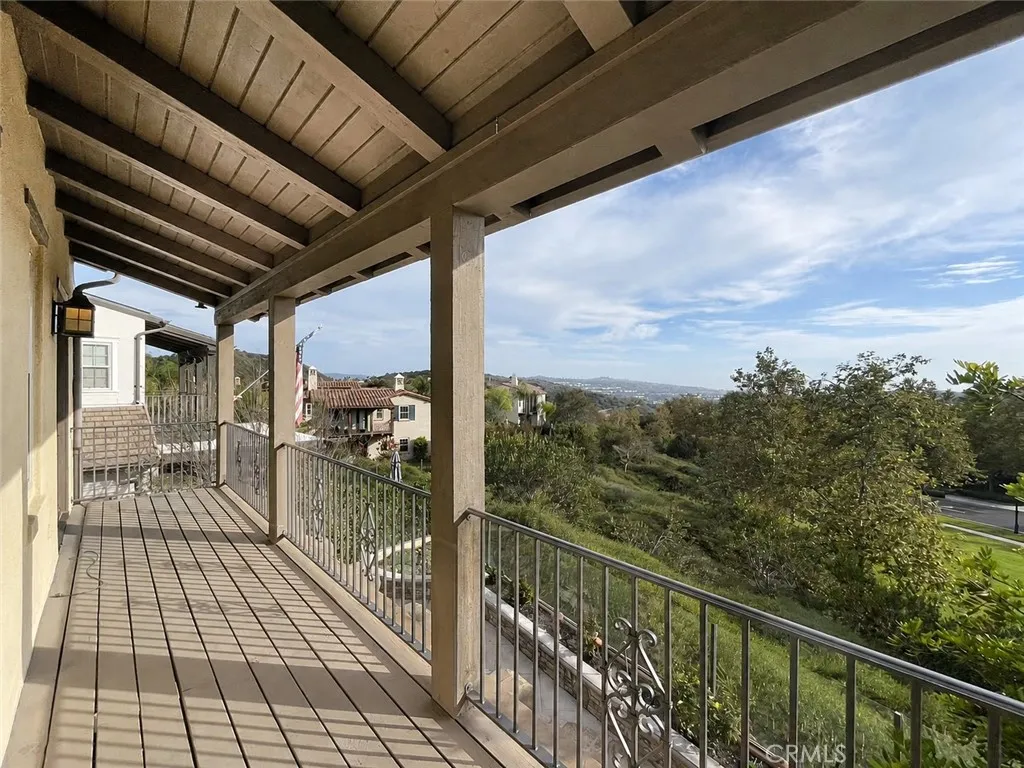 the primary room's balcony