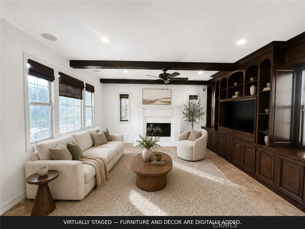 Virtually staged/ living room