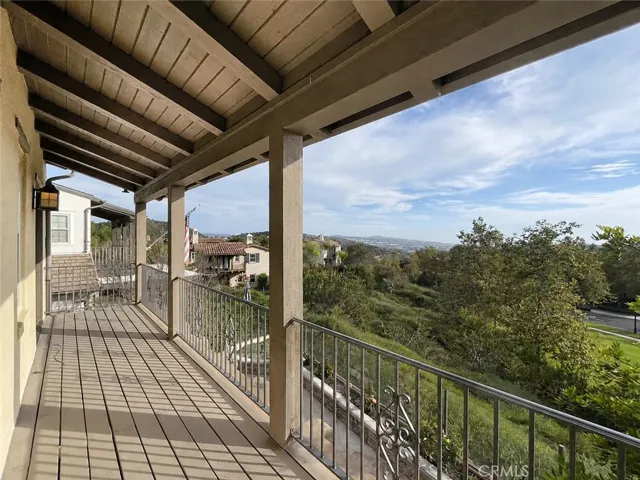 the primary room's balcony
