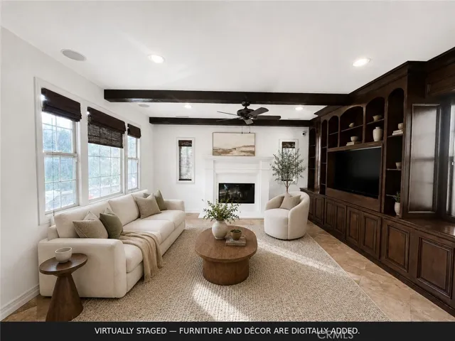 Virtually staged/ living room