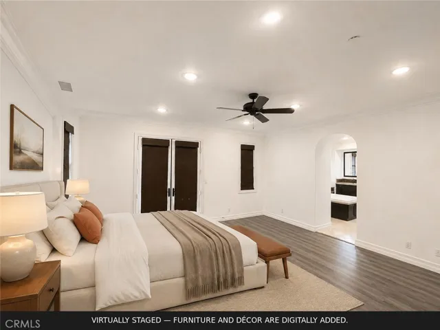 Virtually staged/ Primary bedroom