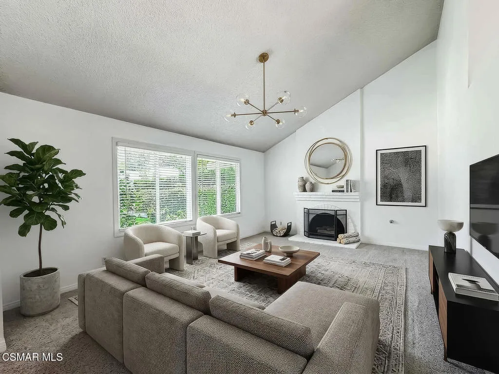 Virtual staged living room