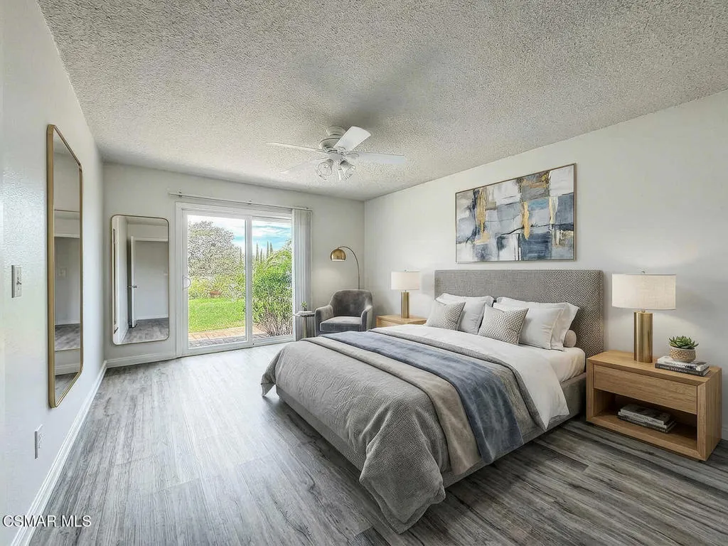 Virtual staged primary bedroom