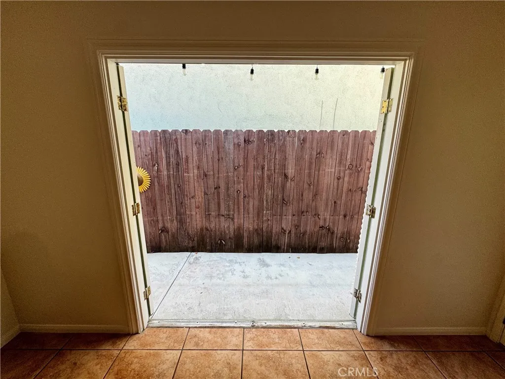 Opened french doors.