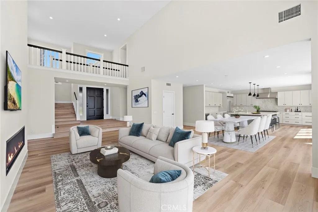 Virtually Staged Living Room and Dining Area