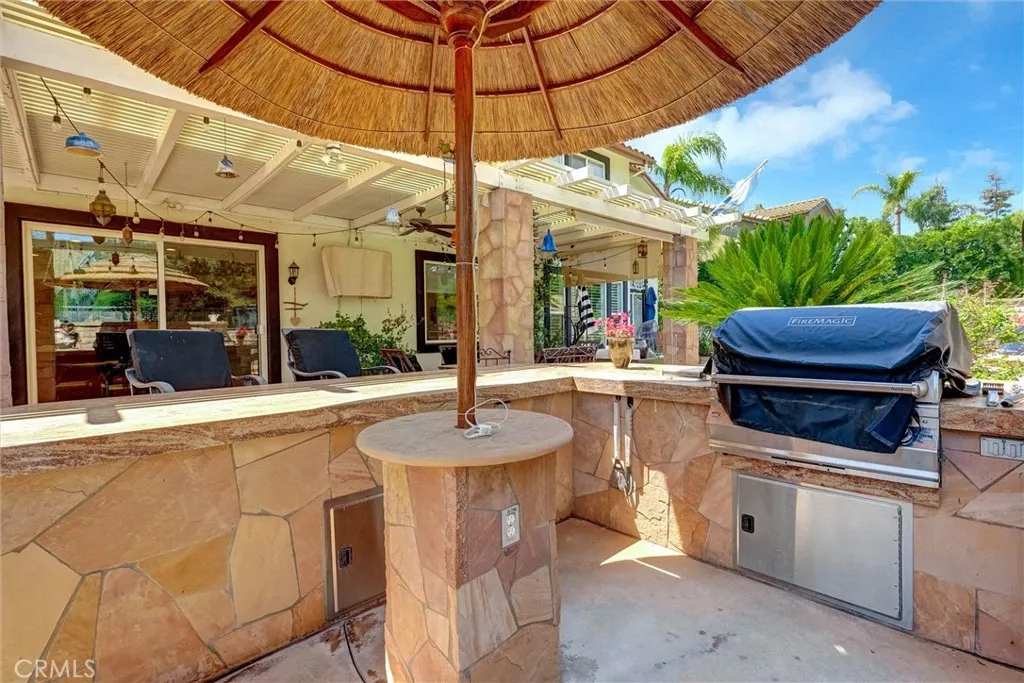 Custom shaded barbeque area.
