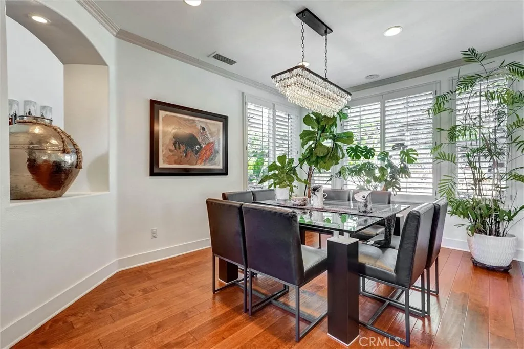 Formal Dining Room with views of backyard and waterfall
