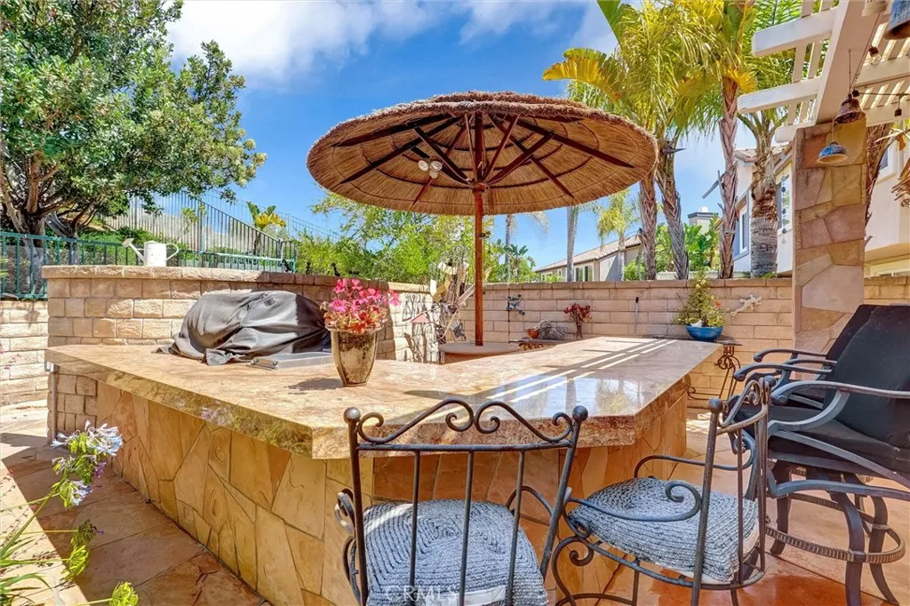 Outdoor bar area
