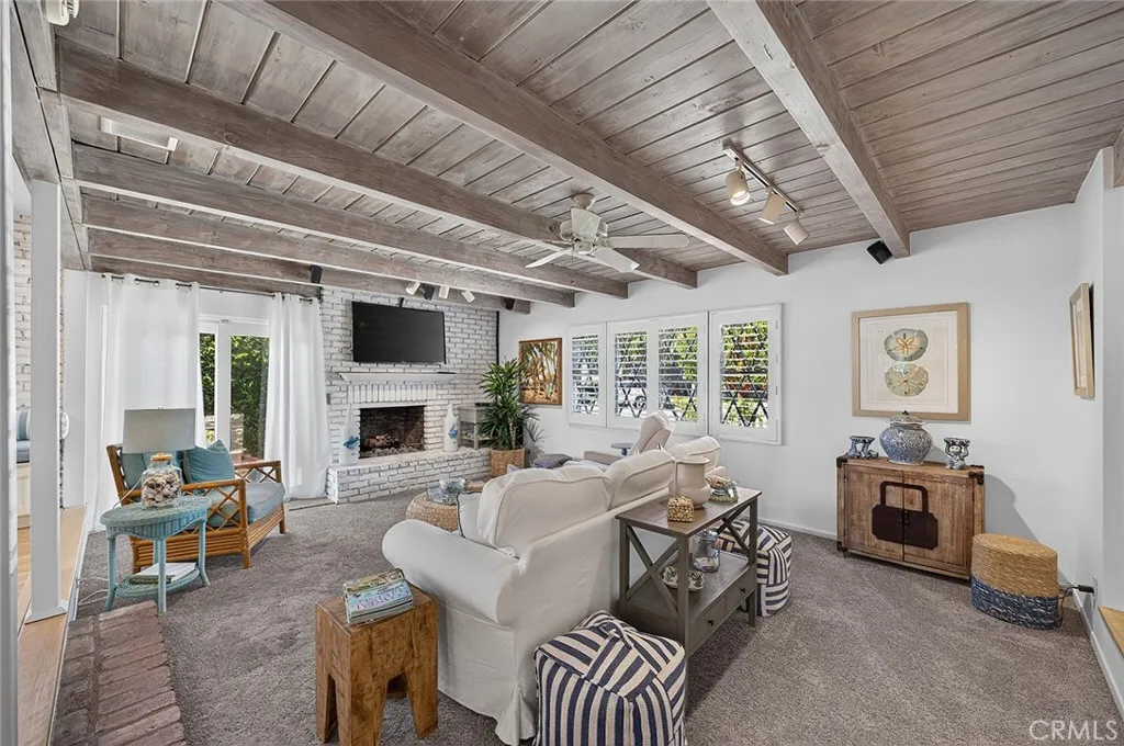 Coastal living feel with the beamed ceilings