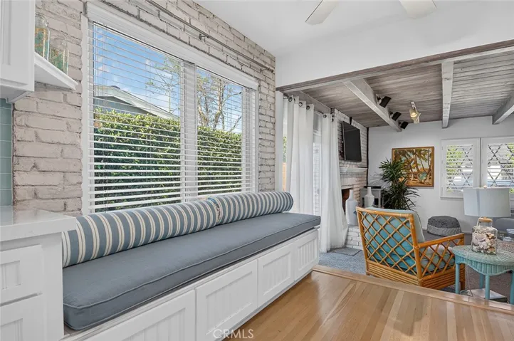 New built in bench gives way to more storage.
