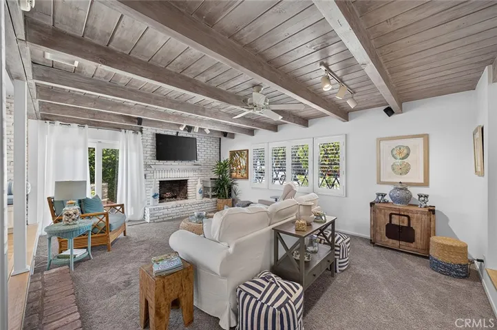 Coastal living feel with the beamed ceilings