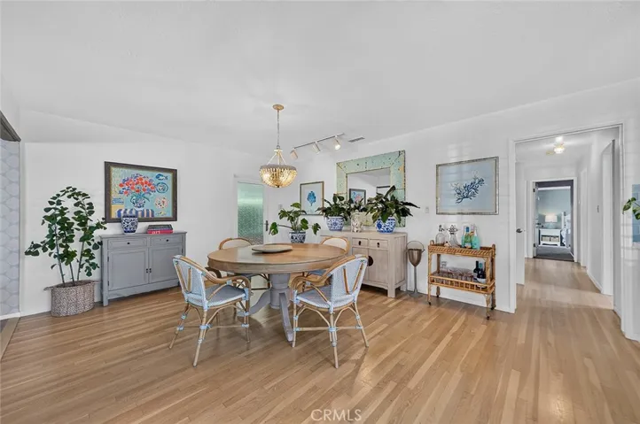 Blonde hardwood floors throughout most of the home.