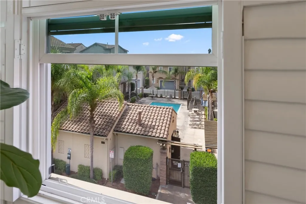 Primary bathroom has a view of the pool Primary bathroom has a view of the pool