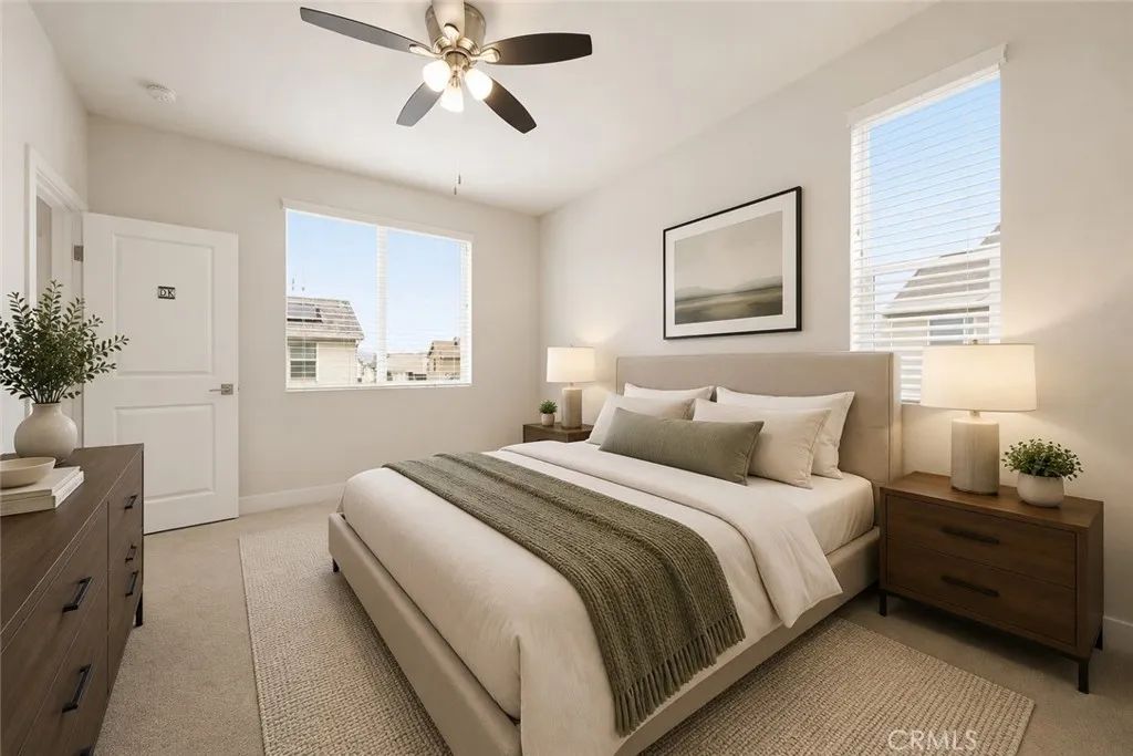 Virtually staged furniture upstairs bedroom 3