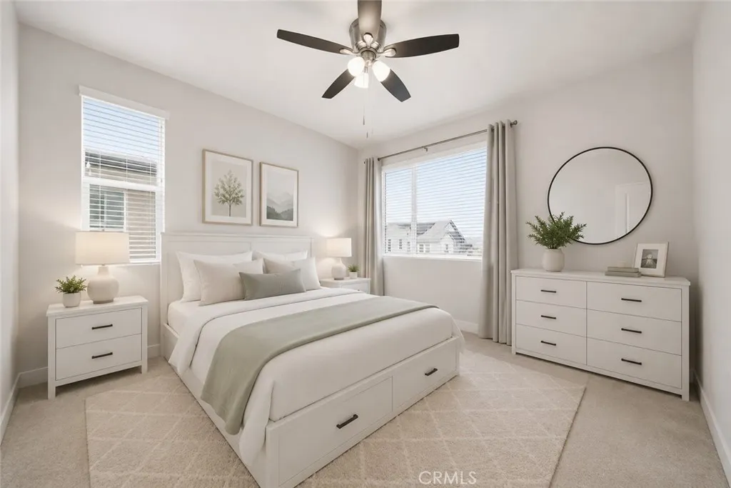 Virtually staged furniture upstairs bedroom 4
