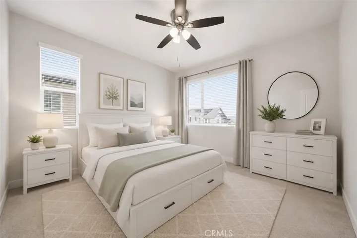 Virtually staged furniture upstairs bedroom 4