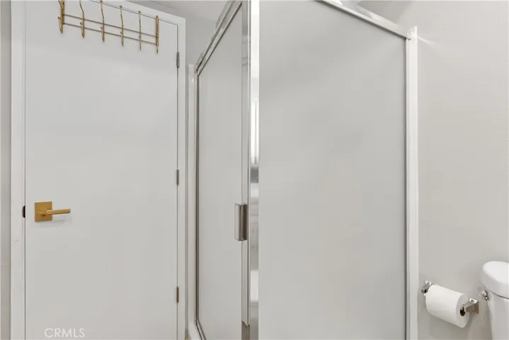 Walk-in shower in guest bathroom