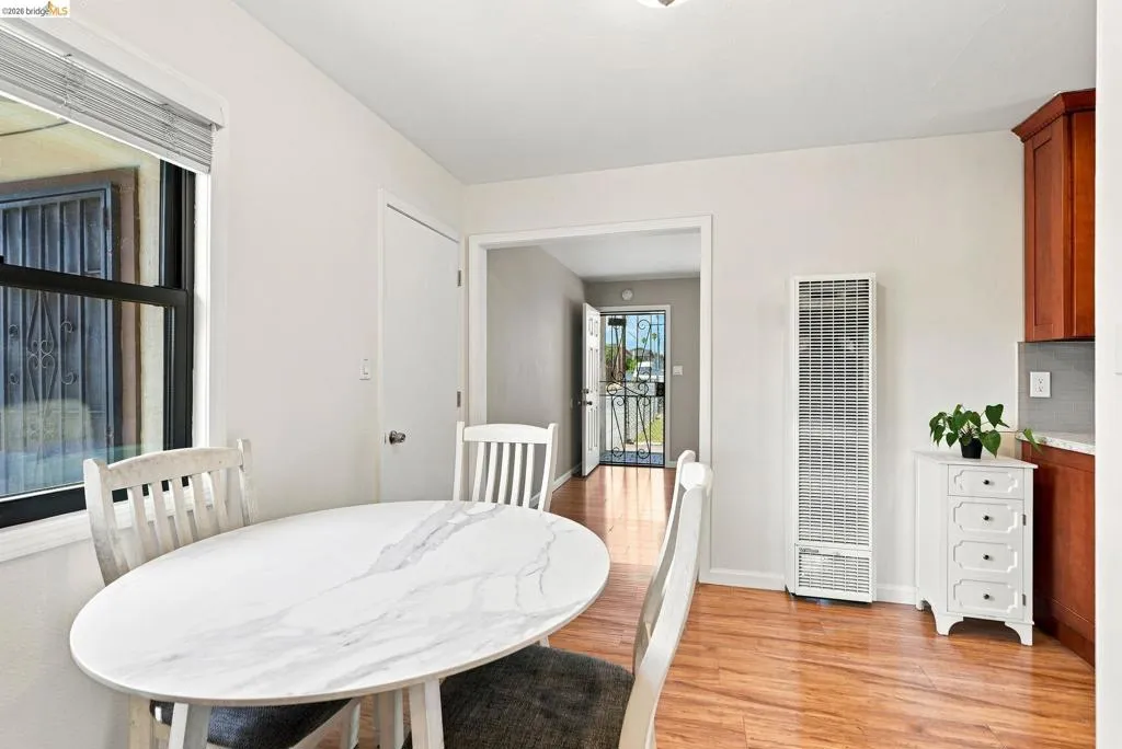 Wood-finish flooring throughout