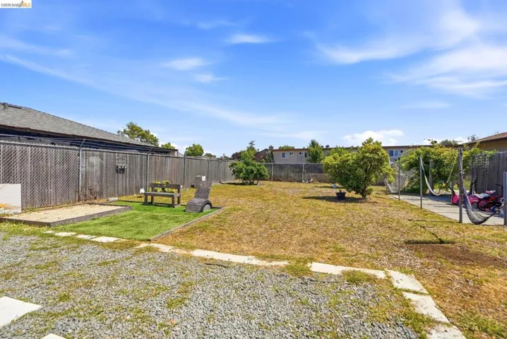 Expansive outdoor area featuring varied ground cover, chain link fencing, and mature plantings